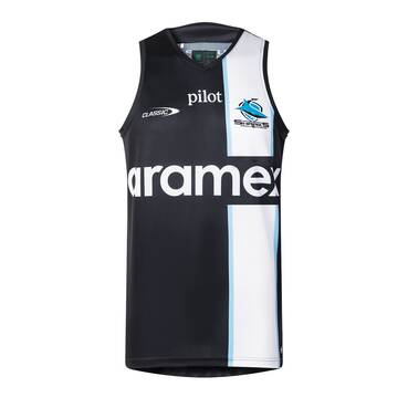 2026 Cronulla Sutherland Sharks Training Singlet - Kid's (Black)